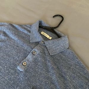 Suit supply brand cotton linen blend blue polo